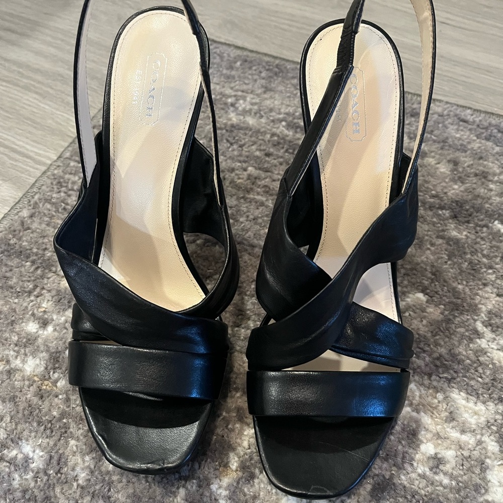 Coach leather strap heels size 9.5